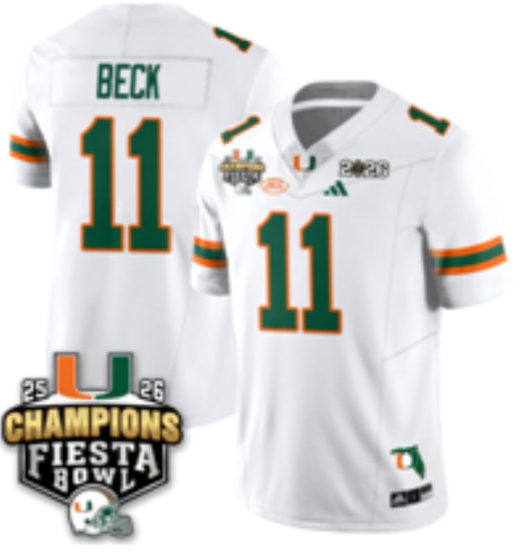 Men 2026 Miami Hurricanes #11 Beck White 3th generations Limited NCAA Jersey 0014->ncaa teams->NCAA Jersey